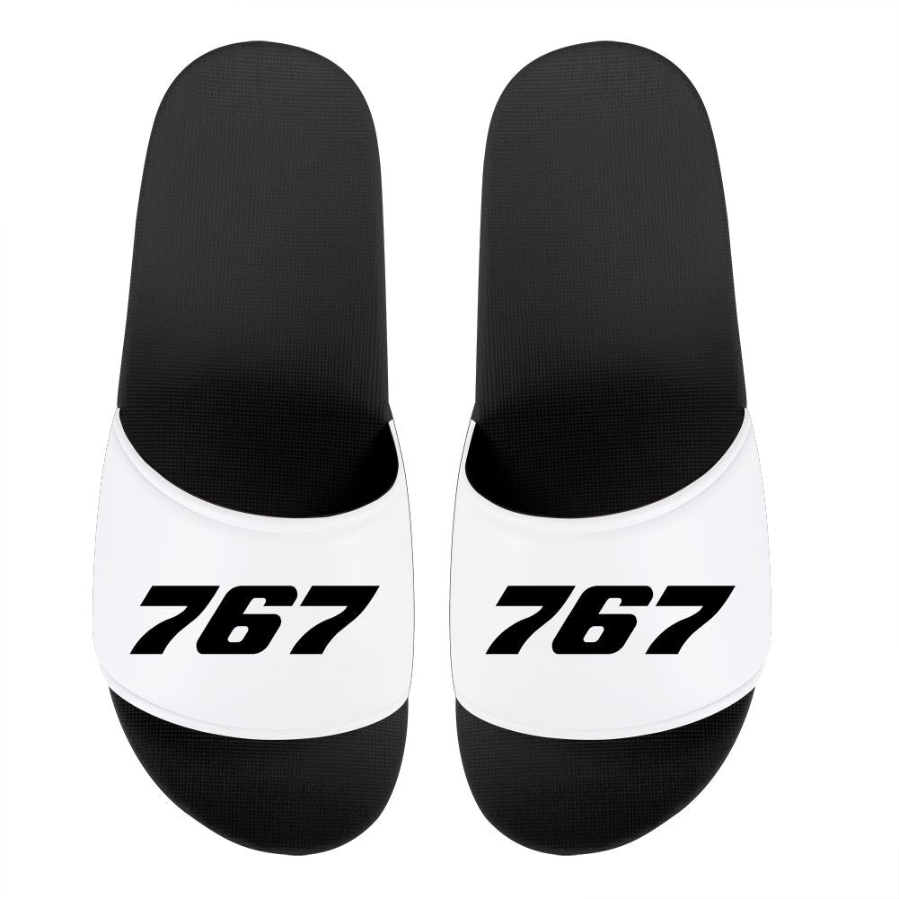 767 Flat Textt Designed Sport Slippers
