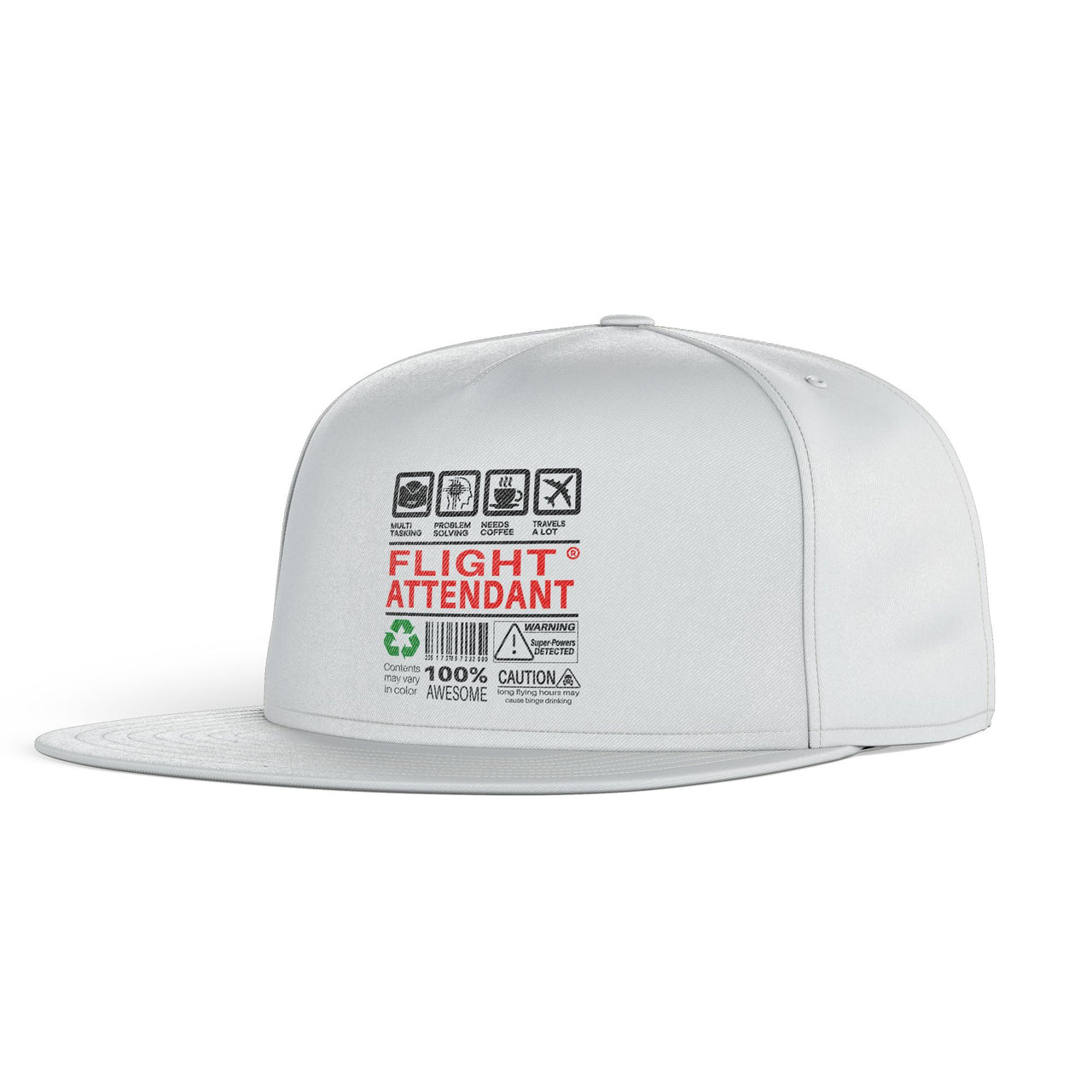 Flight Attendant Label Designed Snapback Caps & Hats