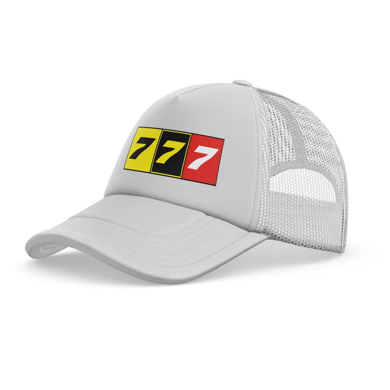 Flat Colourful 777 Designed Trucker Caps & Hats