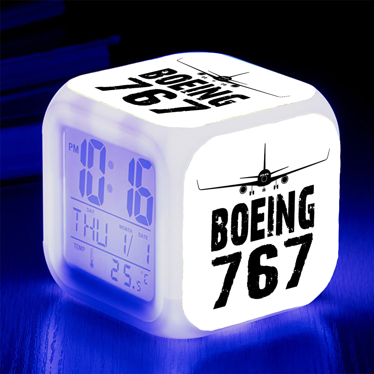Boeing 767 & Plane Designed "7 Colour" Digital Alarm Clock