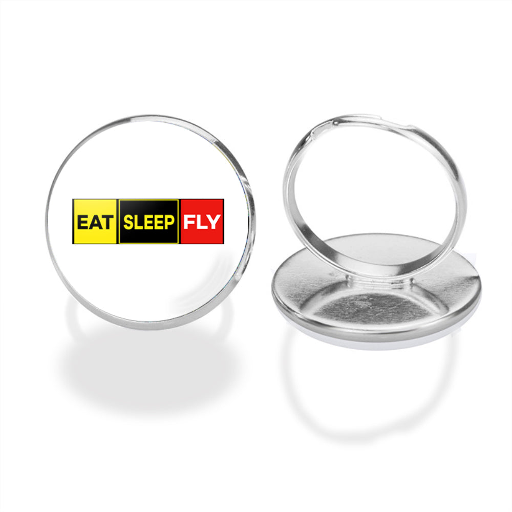Eat Sleep Fly (Colourful) Designed Rings