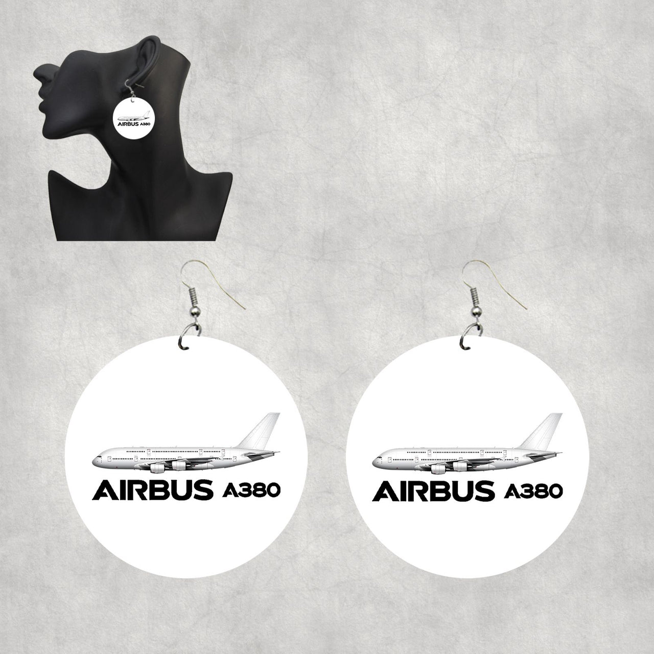 The Airbus A380 Designed Wooden Drop Earrings