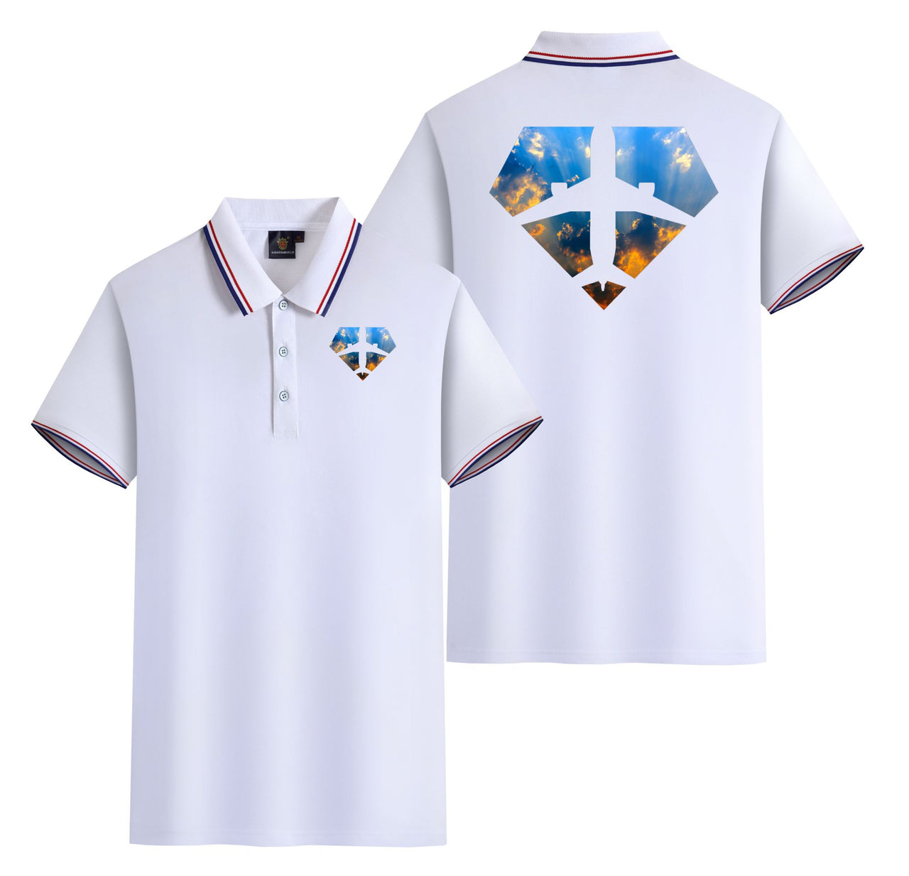 Supermen of The Skies (Sunrise) Designed Stylish Polo T-Shirts (Double-Side)