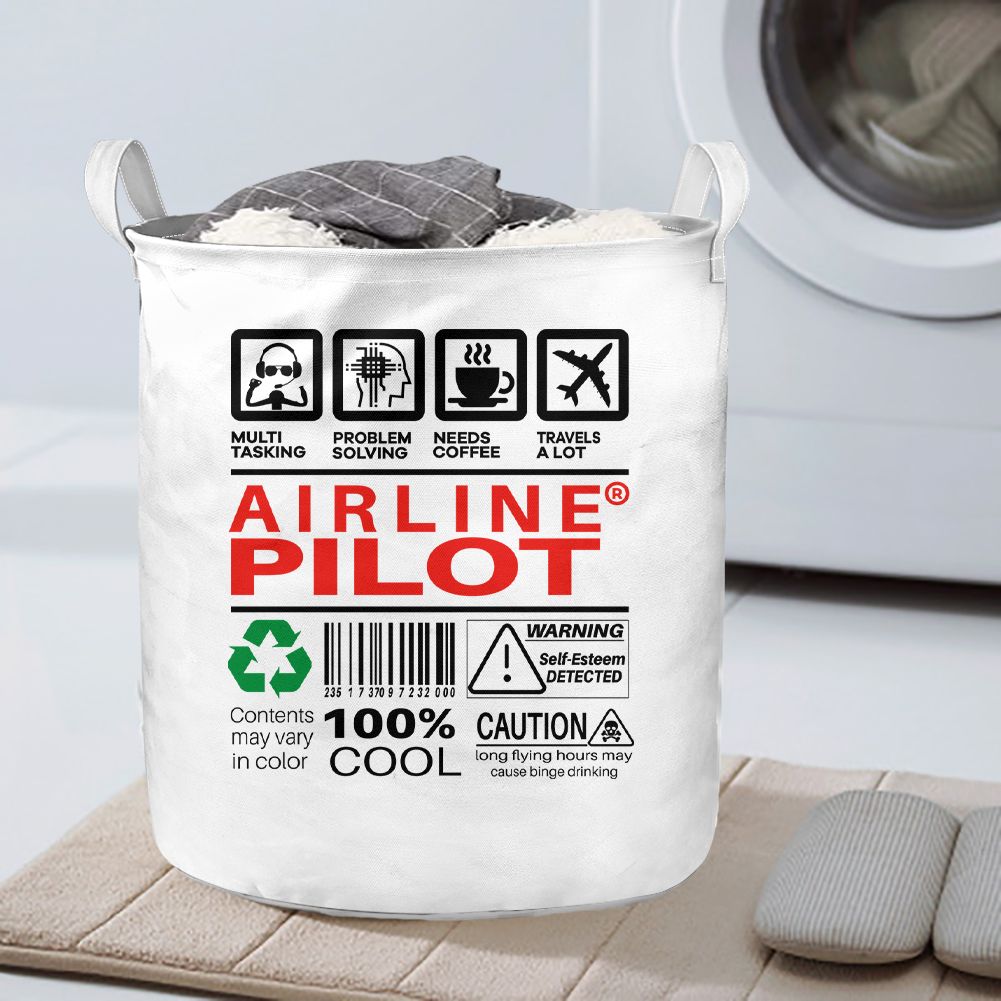 Airline Pilot Label Designed Laundry Baskets