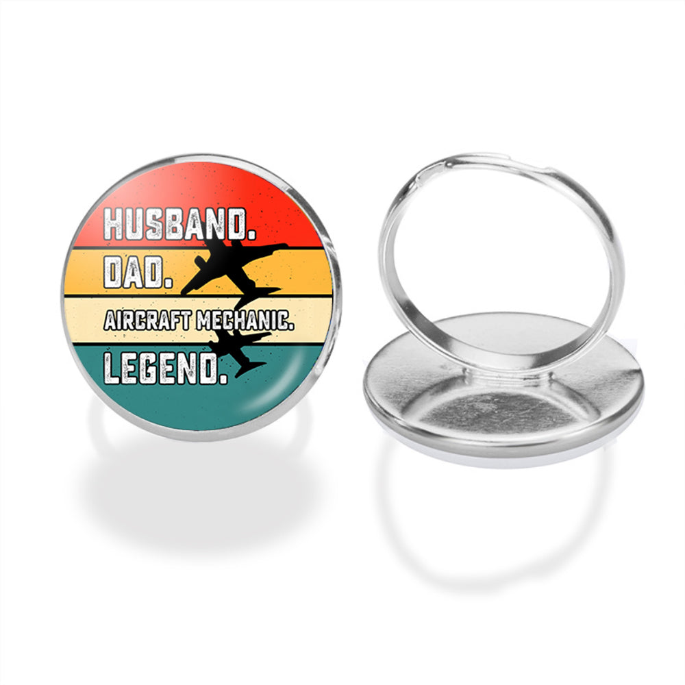 Husband & Dad & Aircraft Mechanic & Legend Designed Rings