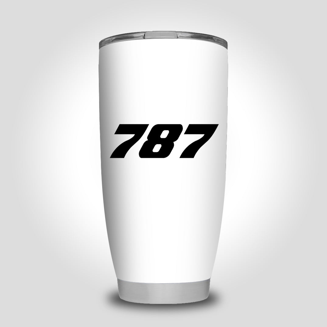 787 Flat Text Designed Tumbler Travel Mugs