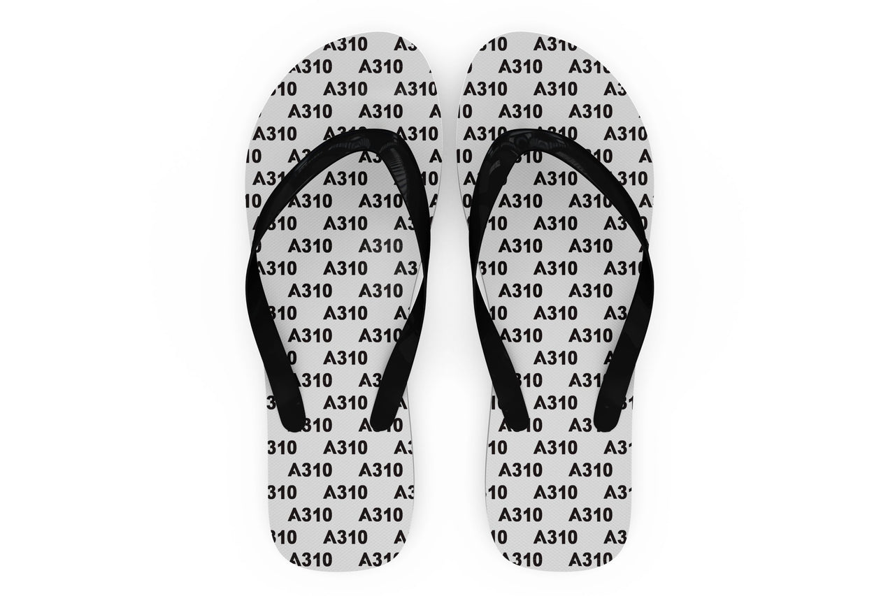 A310 Flat Text Designed Slippers (Flip Flops)