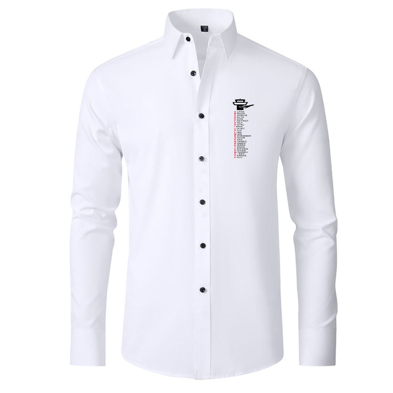 Aviation Alphabet Designed Long Sleeve Shirts