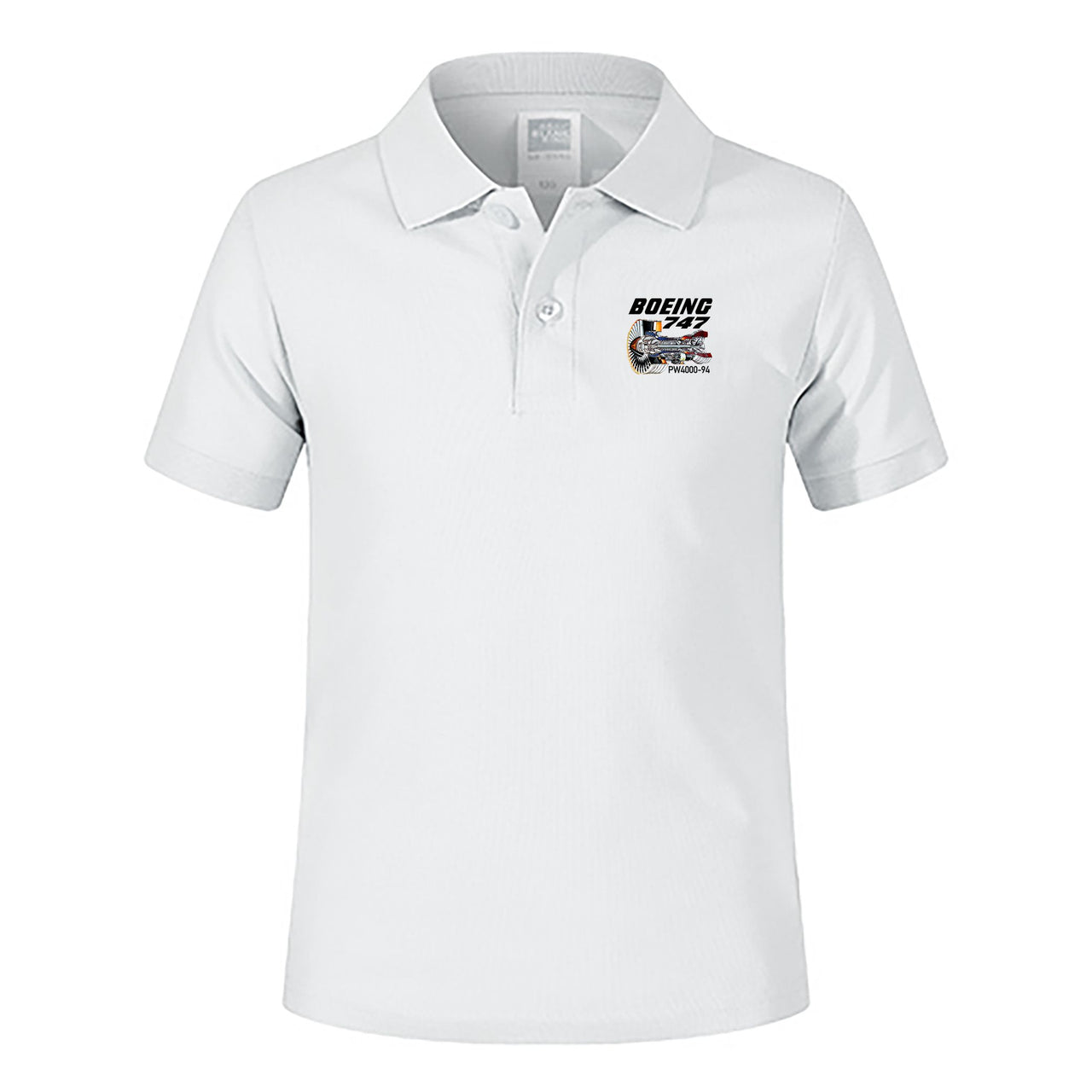 Boeing 747 & PW4000-94 Engine Designed Children Polo T-Shirts