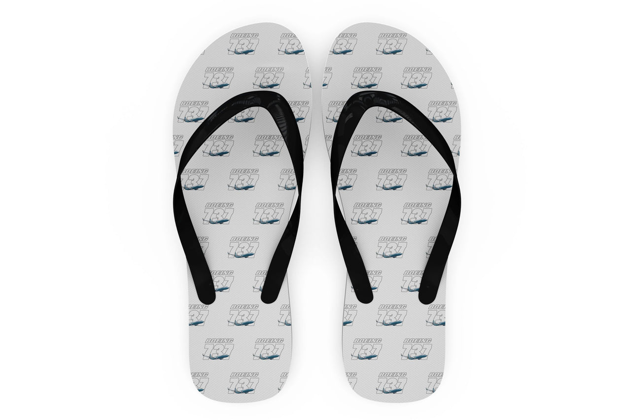 Super Boeing 737+Text Designed Slippers (Flip Flops)