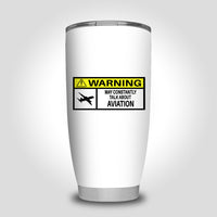 Thumbnail for Warning May Constantly Talk About Aviation Designed Tumbler Travel Mugs