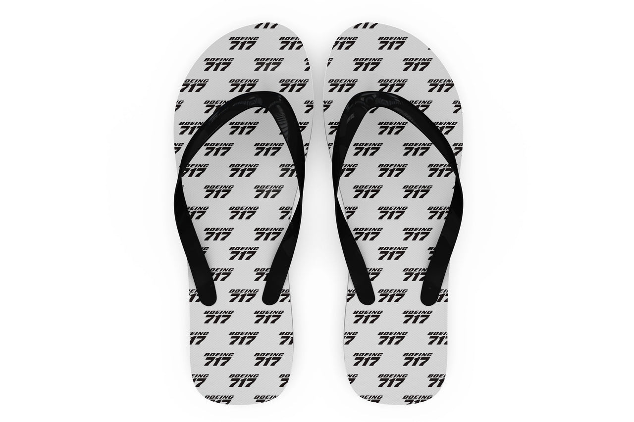 Boeing 717 & Text Designed Slippers (Flip Flops)