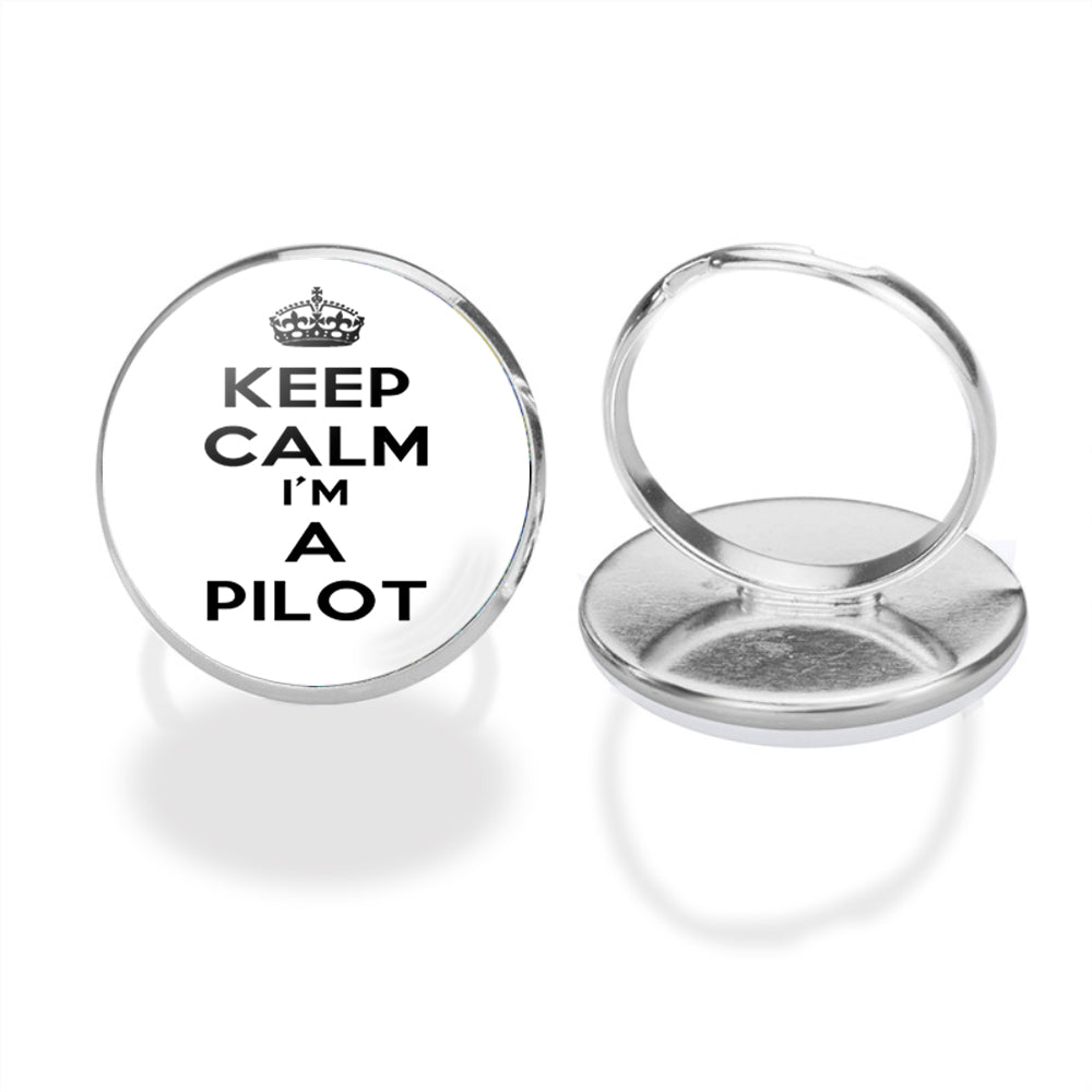 Keep Calm I'm a Pilot Designed Rings