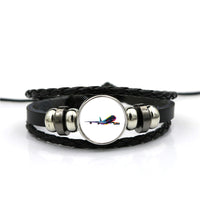 Thumbnail for Multicolor Airplane Designed Leather Bracelets