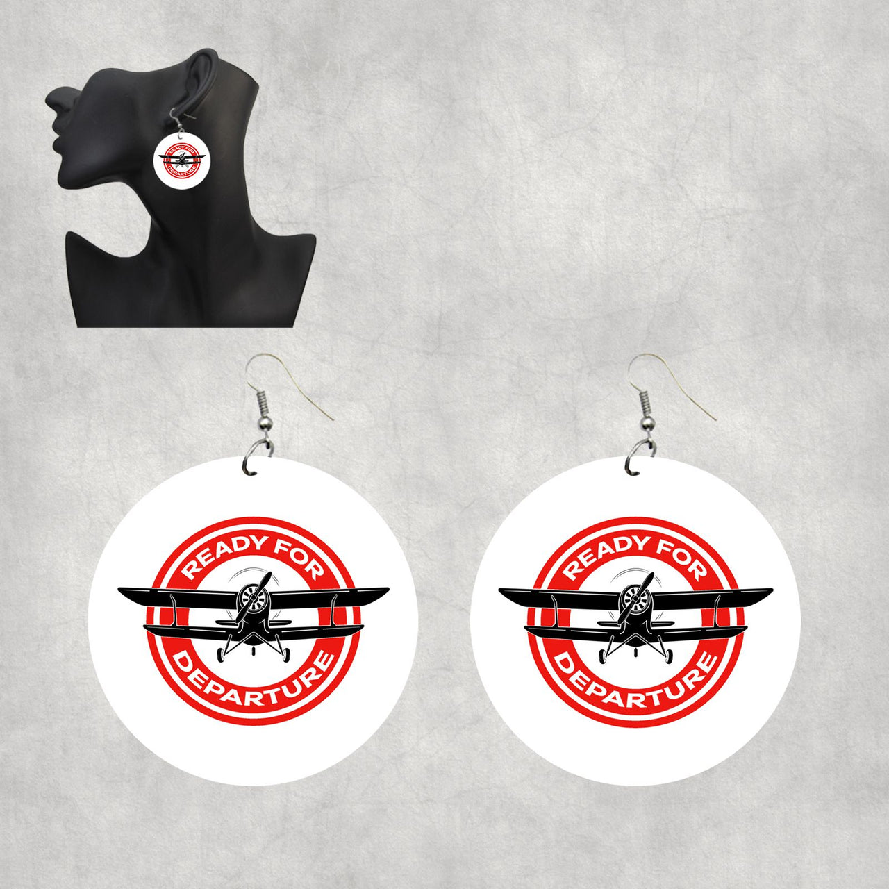 Ready for Departure Designed Wooden Drop Earrings