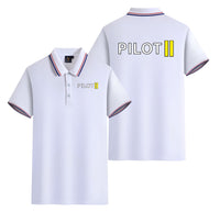 Thumbnail for Pilot & Stripes (2 Lines) Designed Stylish Polo T-Shirts (Double-Side)