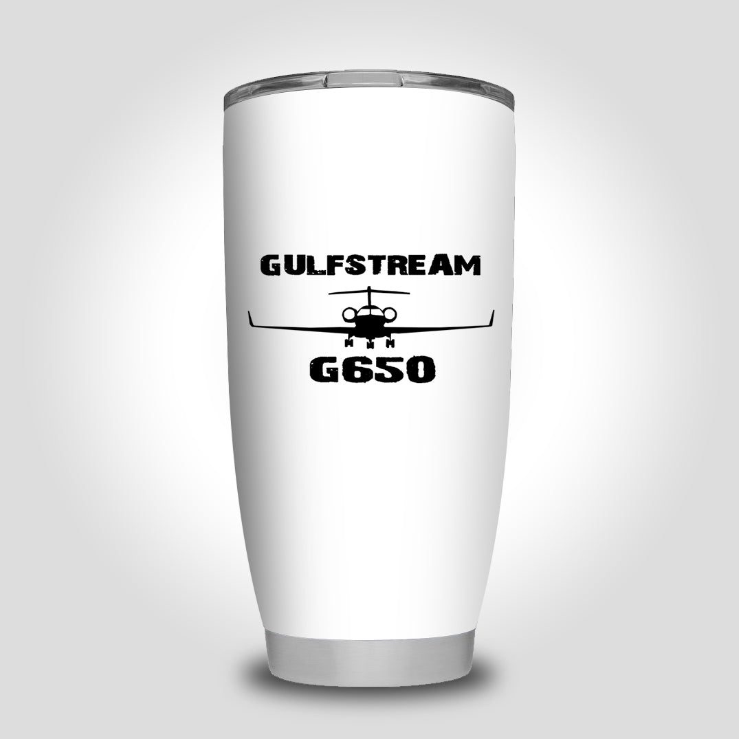 Gulfstream G650 & Plane Designed Tumbler Travel Mugs