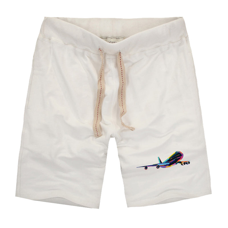 Multicolor Airplane Designed Cotton Shorts