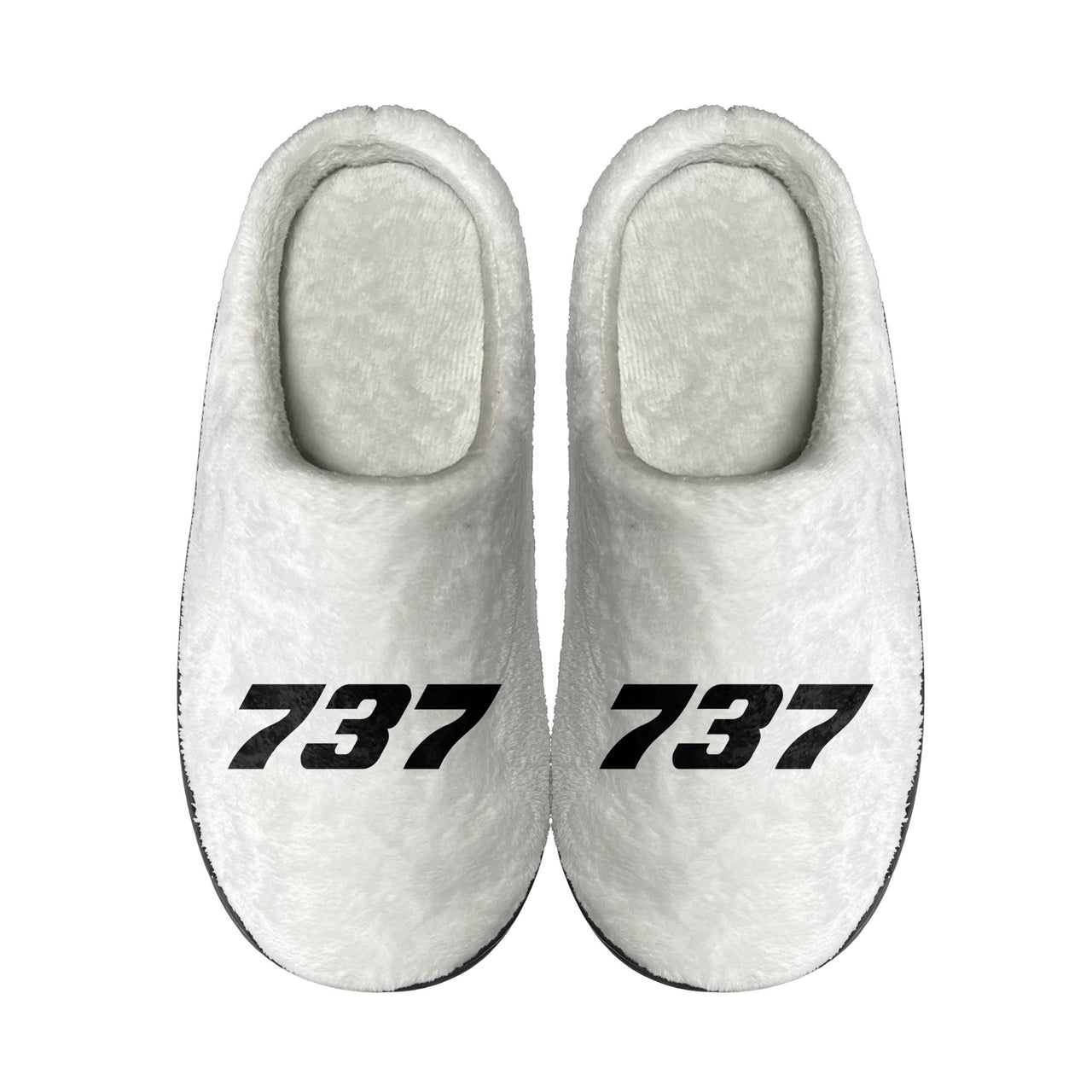 737 Flat Text Designed Cotton Slippers