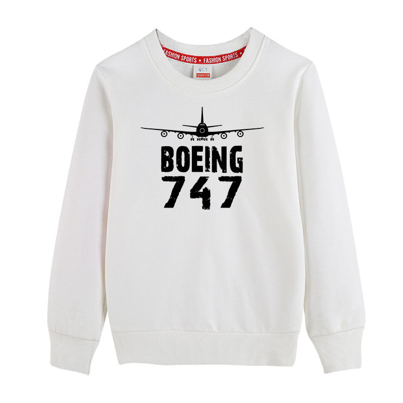 Boeing 747 & Plane Designed "CHILDREN" Sweatshirts