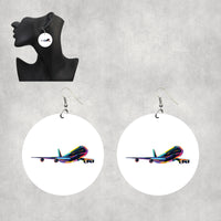 Thumbnail for Multicolor Airplane Designed Wooden Drop Earrings