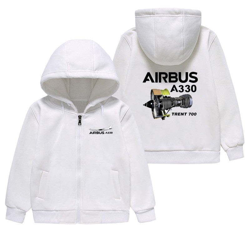 Airbus A330 & Trent 700 Engine Designed "CHILDREN" Zipped Hoodies