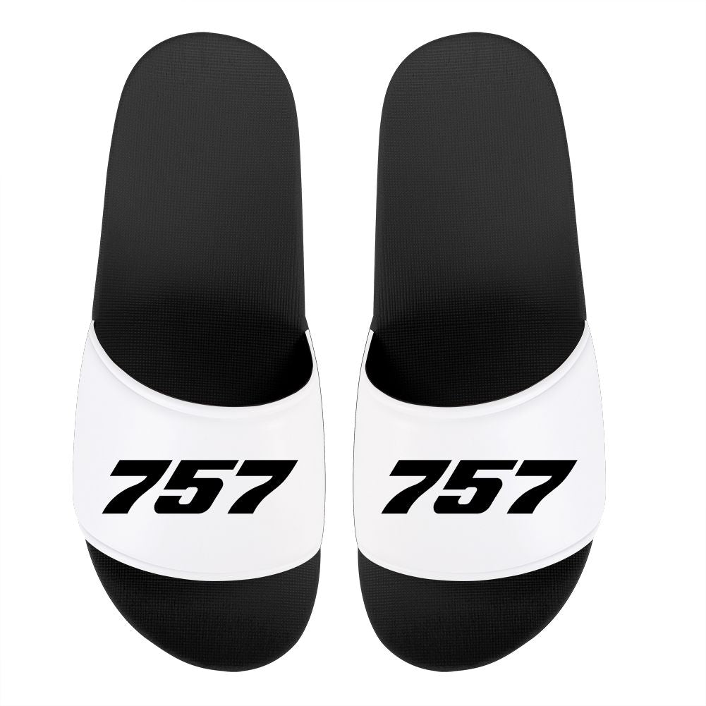 757 Flat Text Designed Sport Slippers