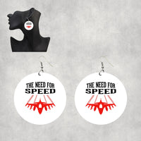 Thumbnail for The Need For Speed Designed Wooden Drop Earrings