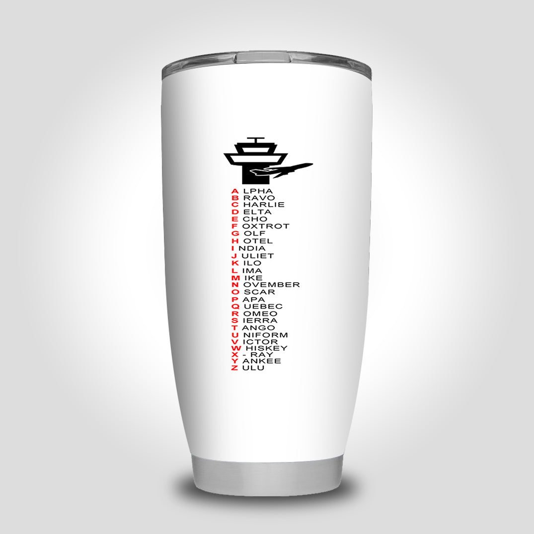 Aviation Alphabet Designed Tumbler Travel Mugs