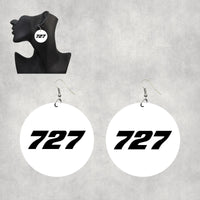 Thumbnail for 727 Flat Text Designed Wooden Drop Earrings