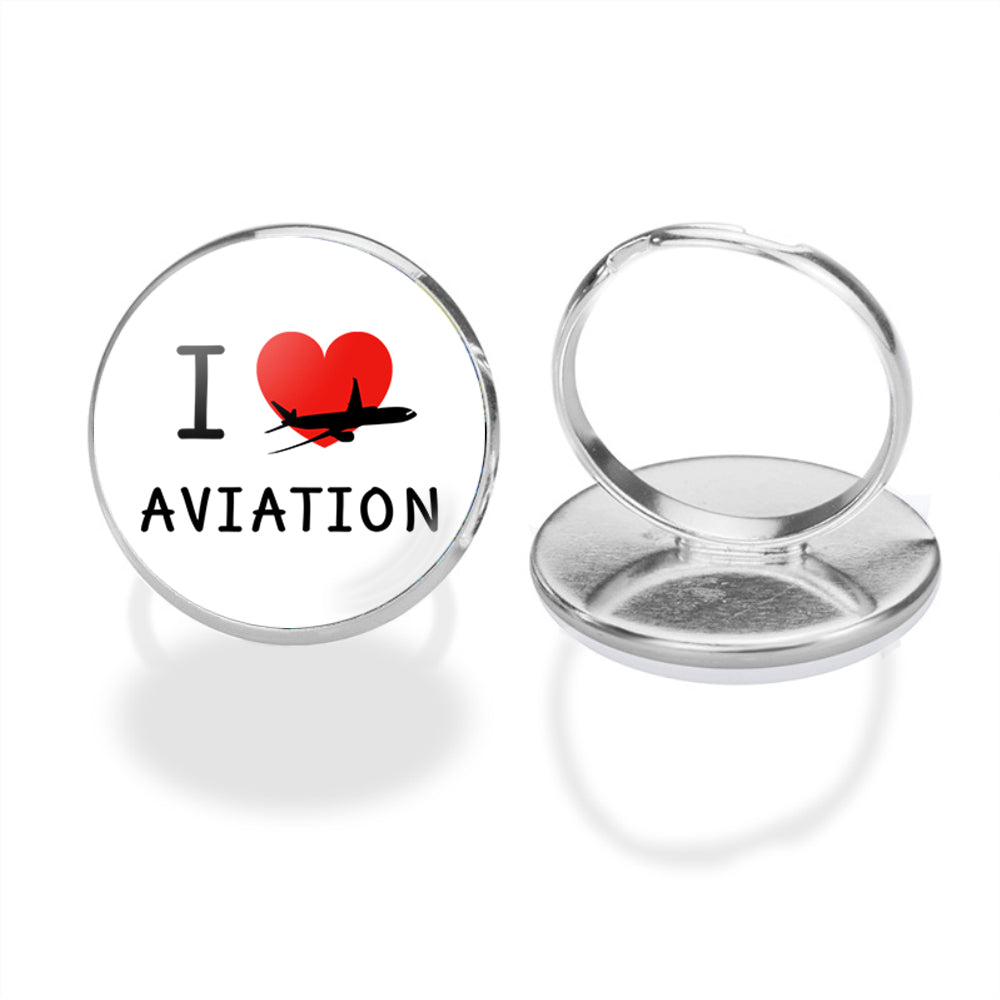 I Love Aviation Designed Rings