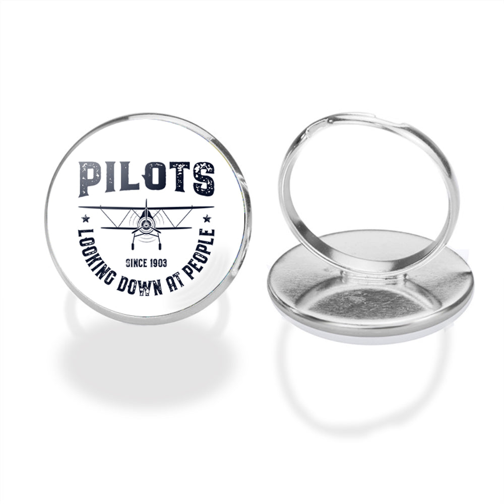 Pilots Looking Down at People Since 1903 Designed Rings