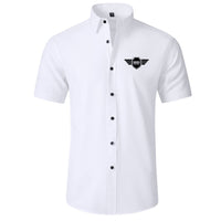 Thumbnail for Born To Fly & Badge Designed Short Sleeve Shirts