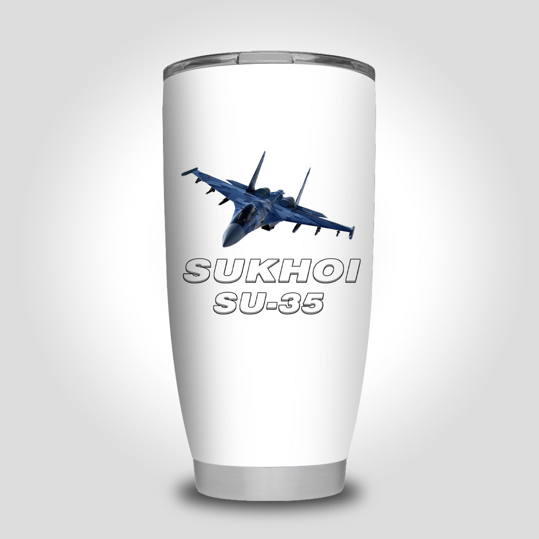 The Sukhoi SU-35 Designed Tumbler Travel Mugs