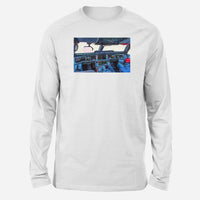 Thumbnail for Airbus A350 Cockpit Designed Long-Sleeve T-Shirts