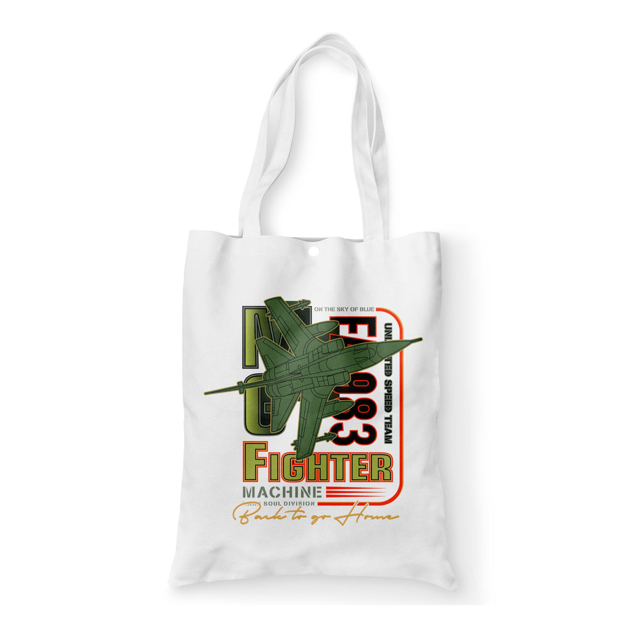 Fighter Machine Designed Tote Bags