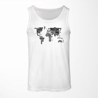 Thumbnail for World Map (Text) Designed Tank Tops