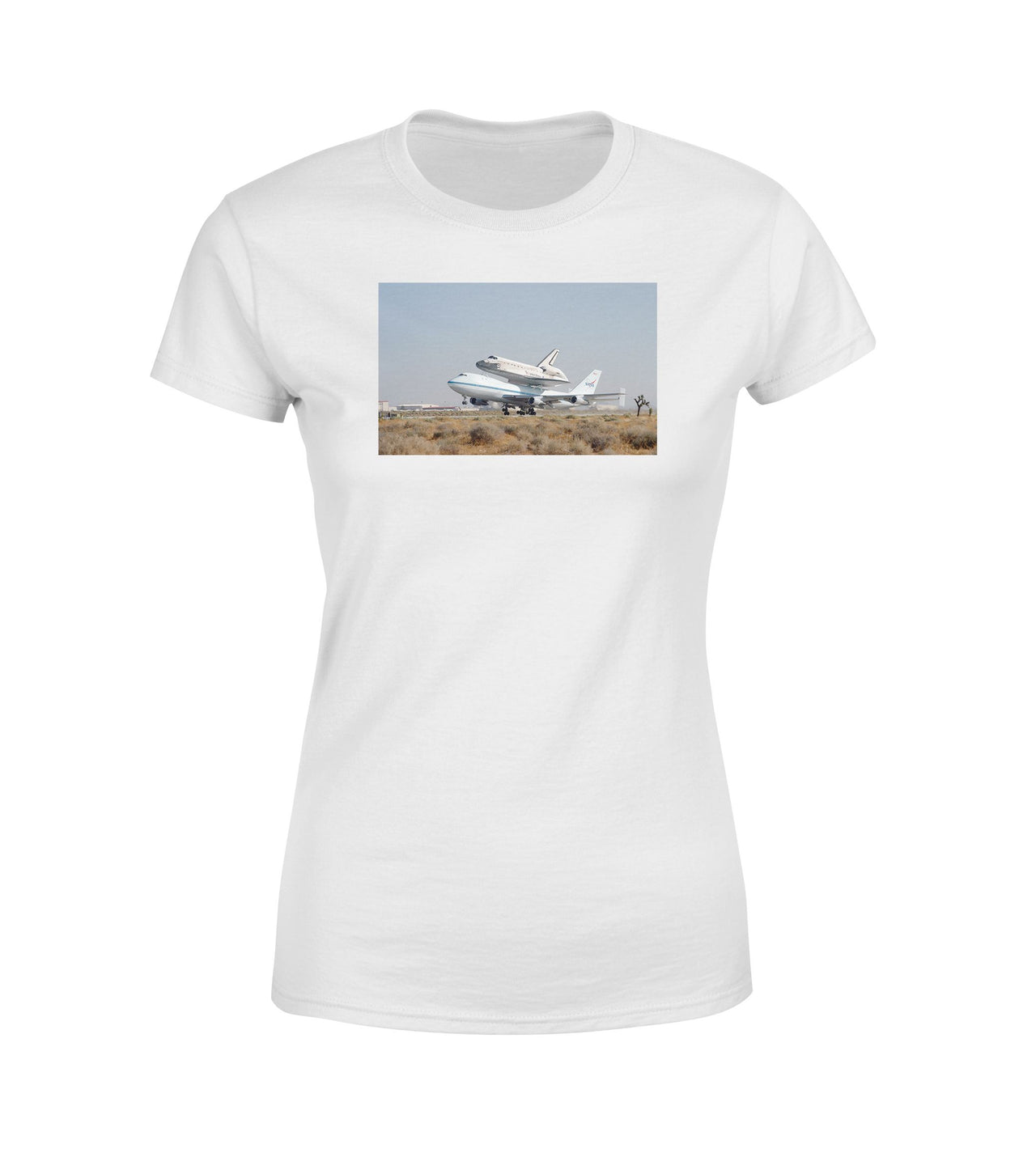Boeing 747 Carrying Nasa's Space Shuttle Designed Women T-Shirts