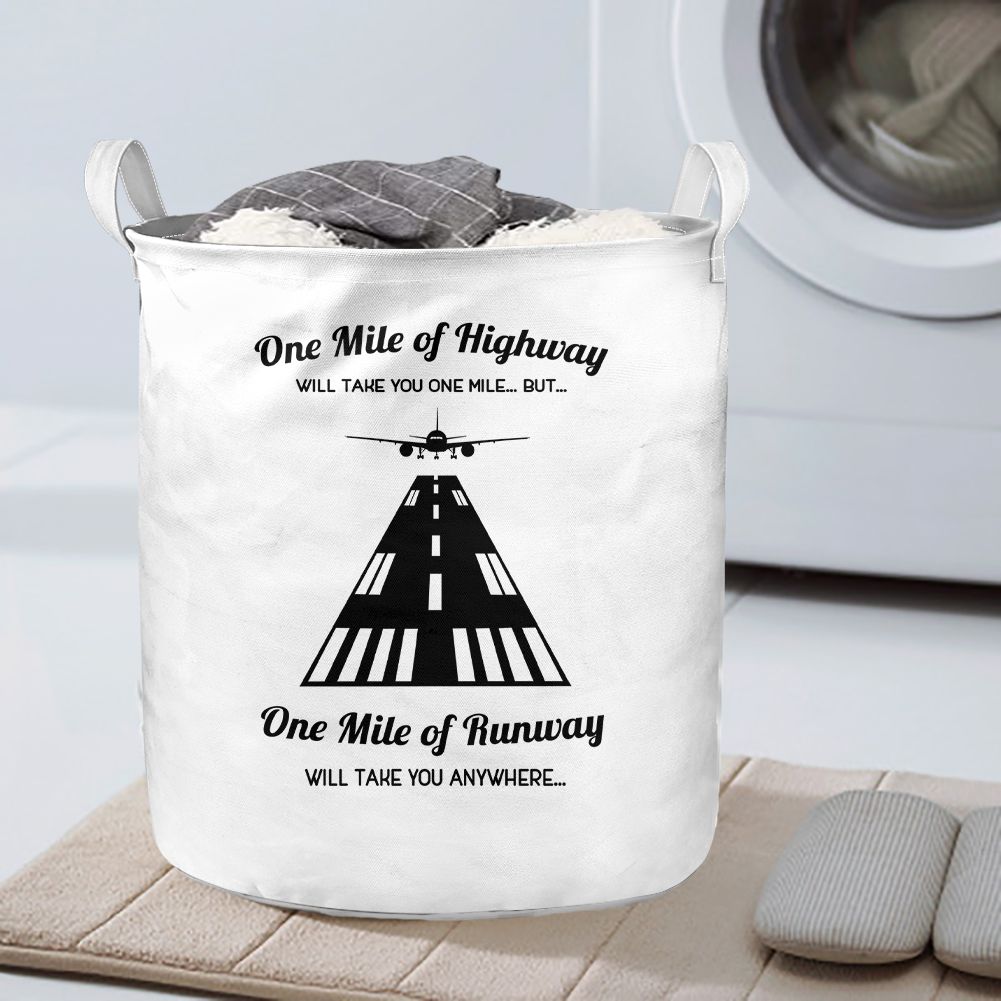 One Mile of Runway Will Take you Anywhere Designed Laundry Baskets