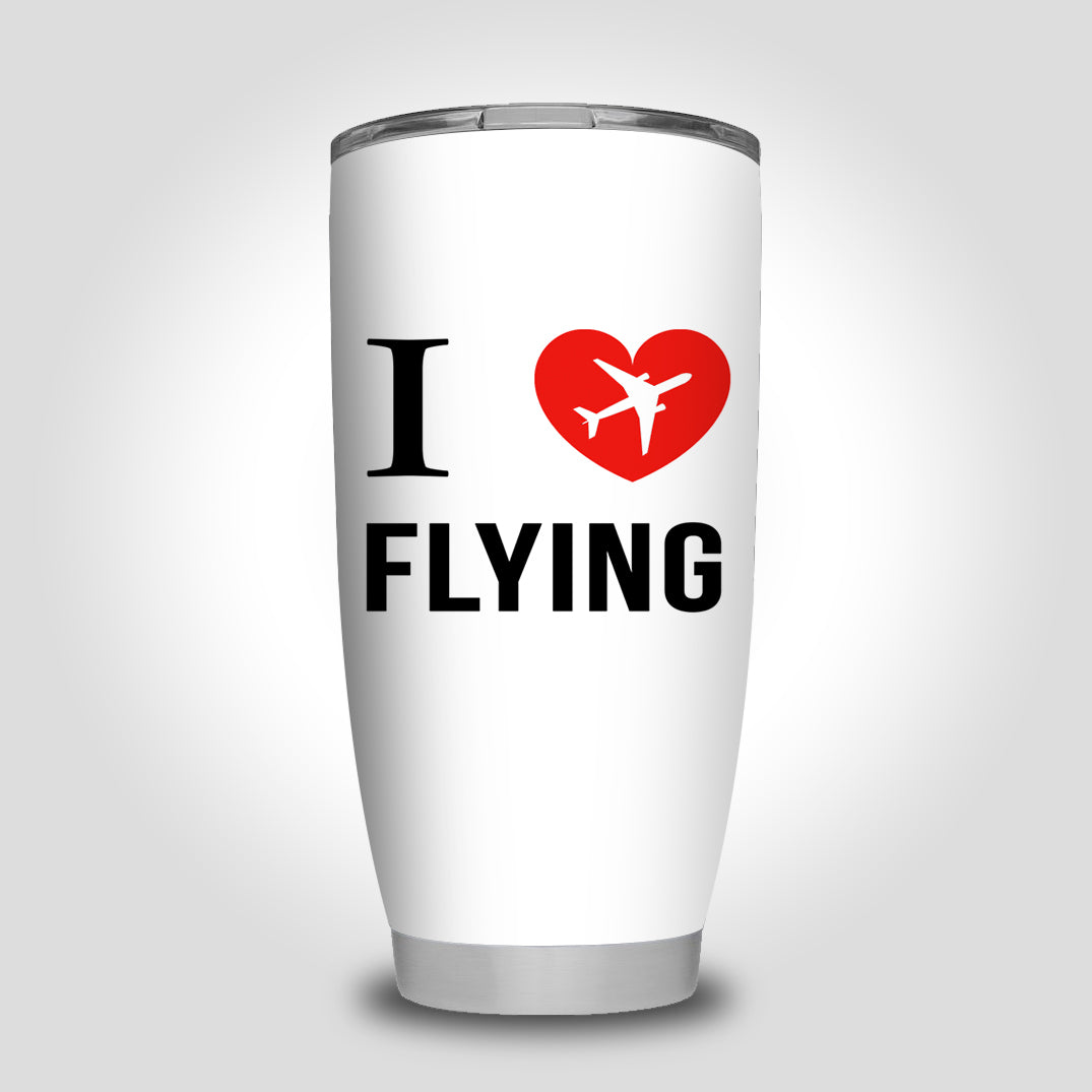 I Love Flying Designed Tumbler Travel Mugs