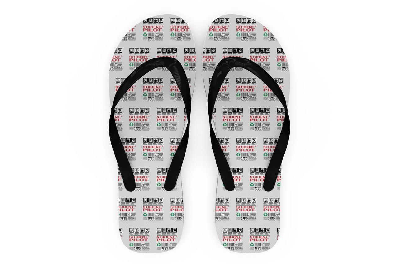 Student Pilot Label Designed Slippers (Flip Flops)