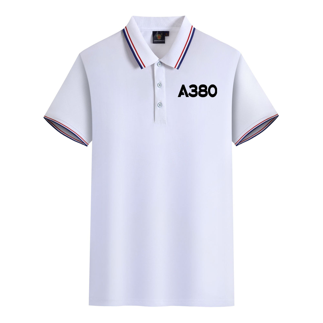 A380 Flat Text Designed Stylish Polo T-Shirts
