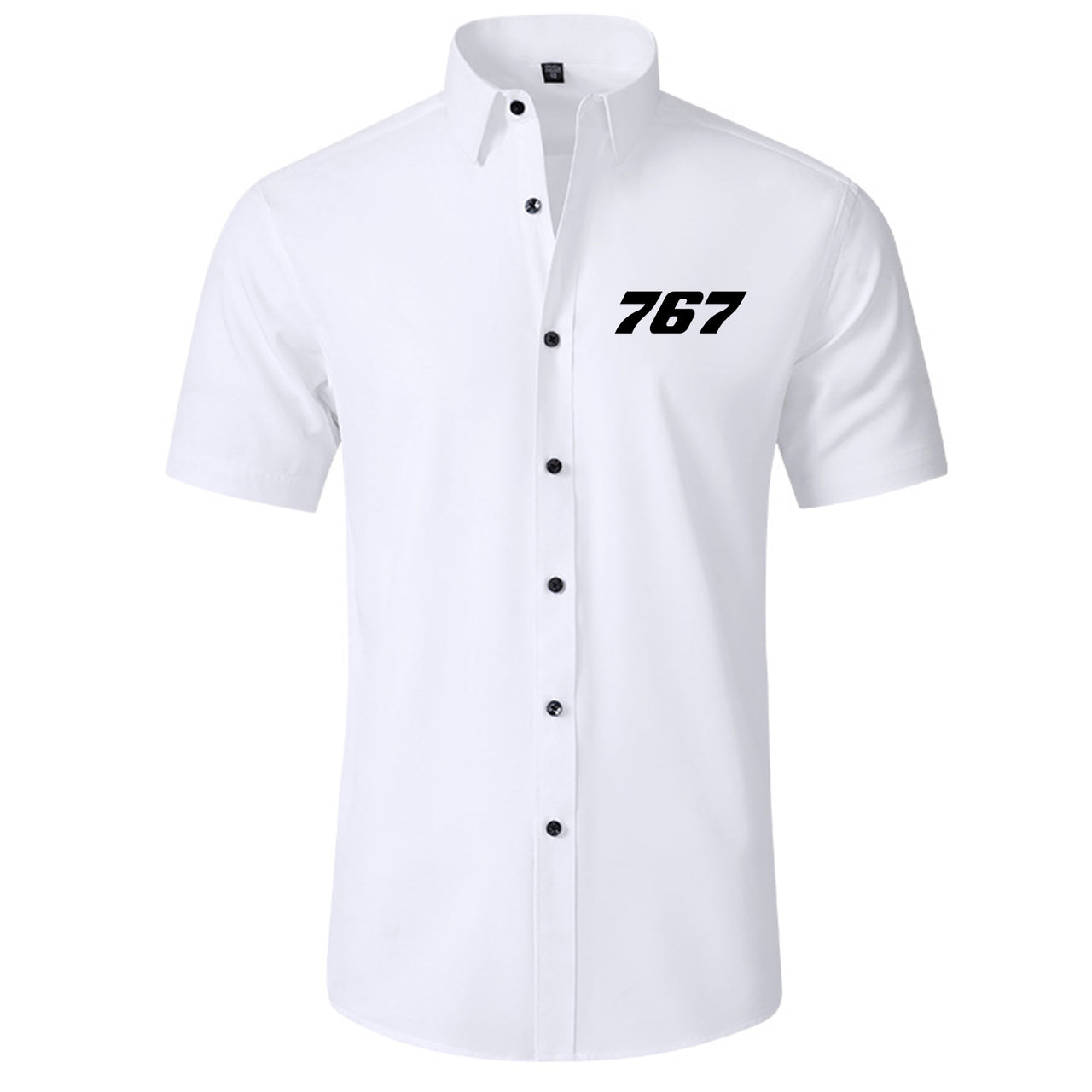767 Flat Text Designed Short Sleeve Shirts