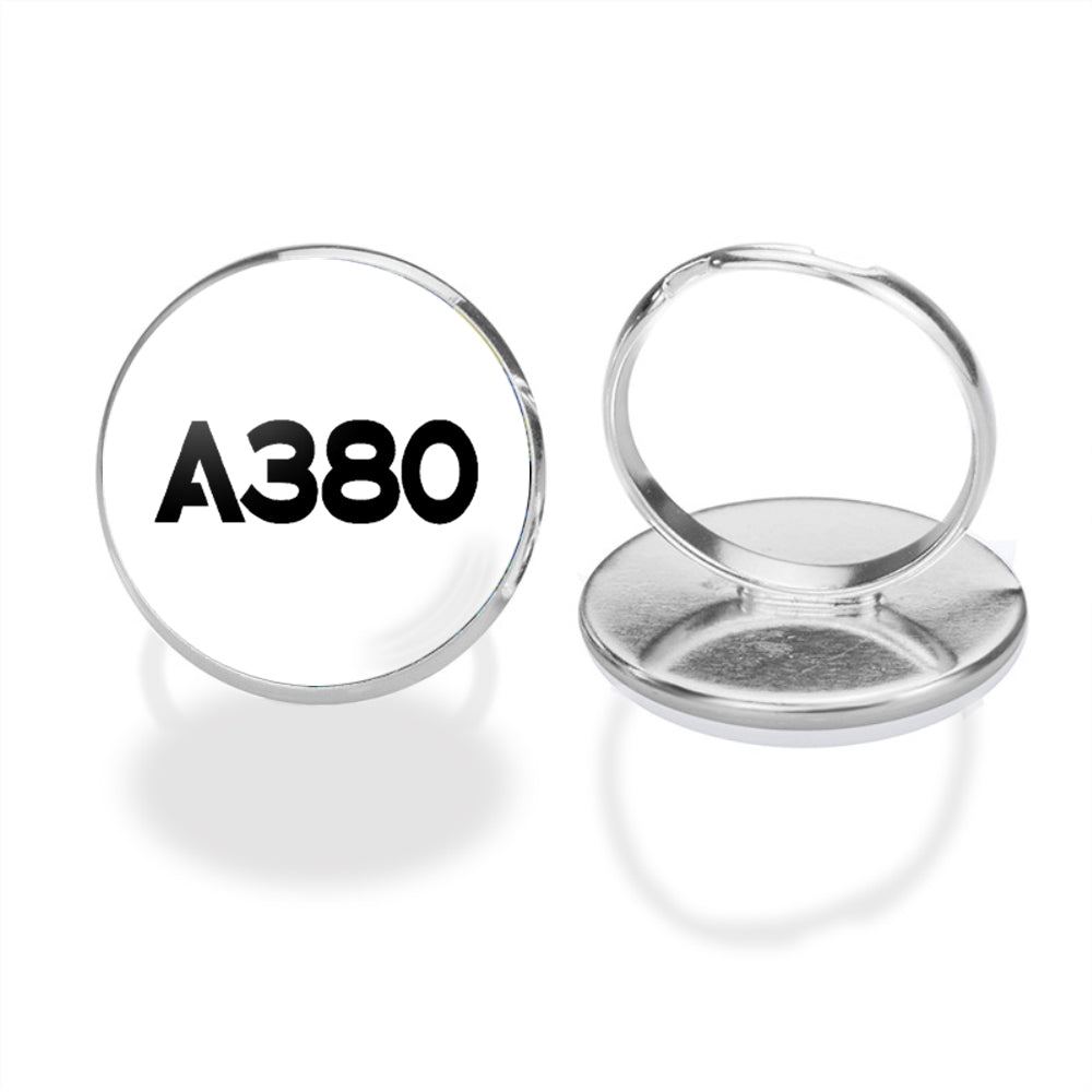 A380 Flat Text Designed Rings