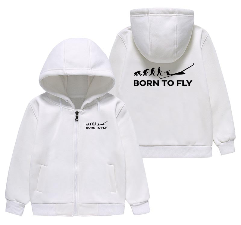 Born To Fly Glider Designed "CHILDREN" Zipped Hoodies