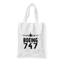 Thumbnail for Boeing 747 & Plane Designed Tote Bags