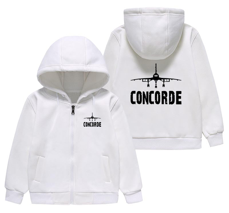 Concorde & Plane Designed "CHILDREN" Zipped Hoodies