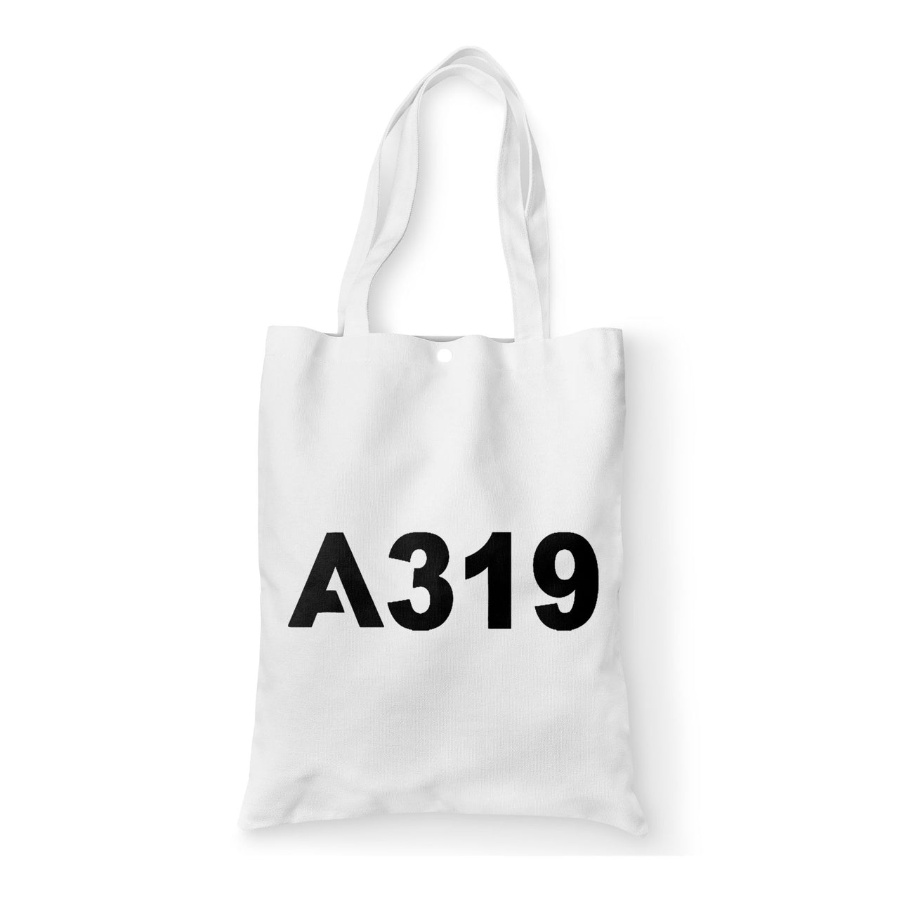 A319 Flat Text Designed Tote Bags