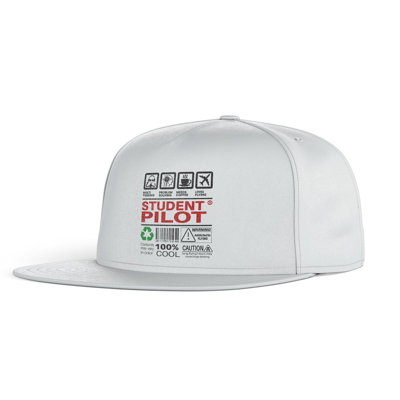 Student Pilot Label Designed Snapback Caps & Hats
