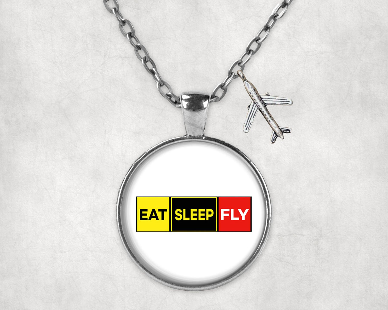 Eat Sleep Fly (Colourful) Designed Necklaces